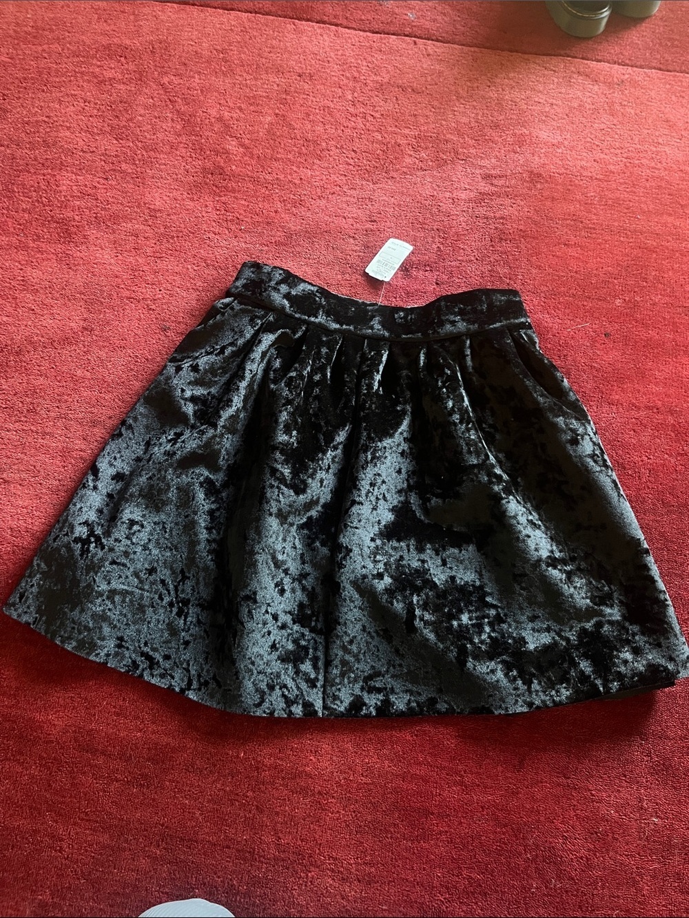 Few Moda Mini Black Velvet A-Line Skirt - Picture 2 of 7